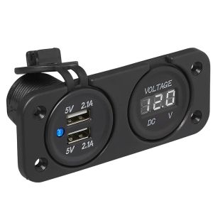 ProPlus inbouw set USB oplaad punt i.c.m. voltmeter