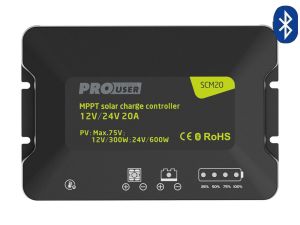 Pro User SCM20 MPPT laadregelaar zonnepaneel 12V/24V (incl. app functie) Nieuw 2026 model!