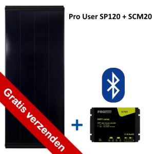 Pro User SP120 zonnepaneel incl. SCM20 laadregelaar(BT versie)