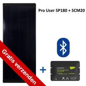 Pro User SP180 zonnepaneel incl. SCM20 laadregelaar(BT versie)